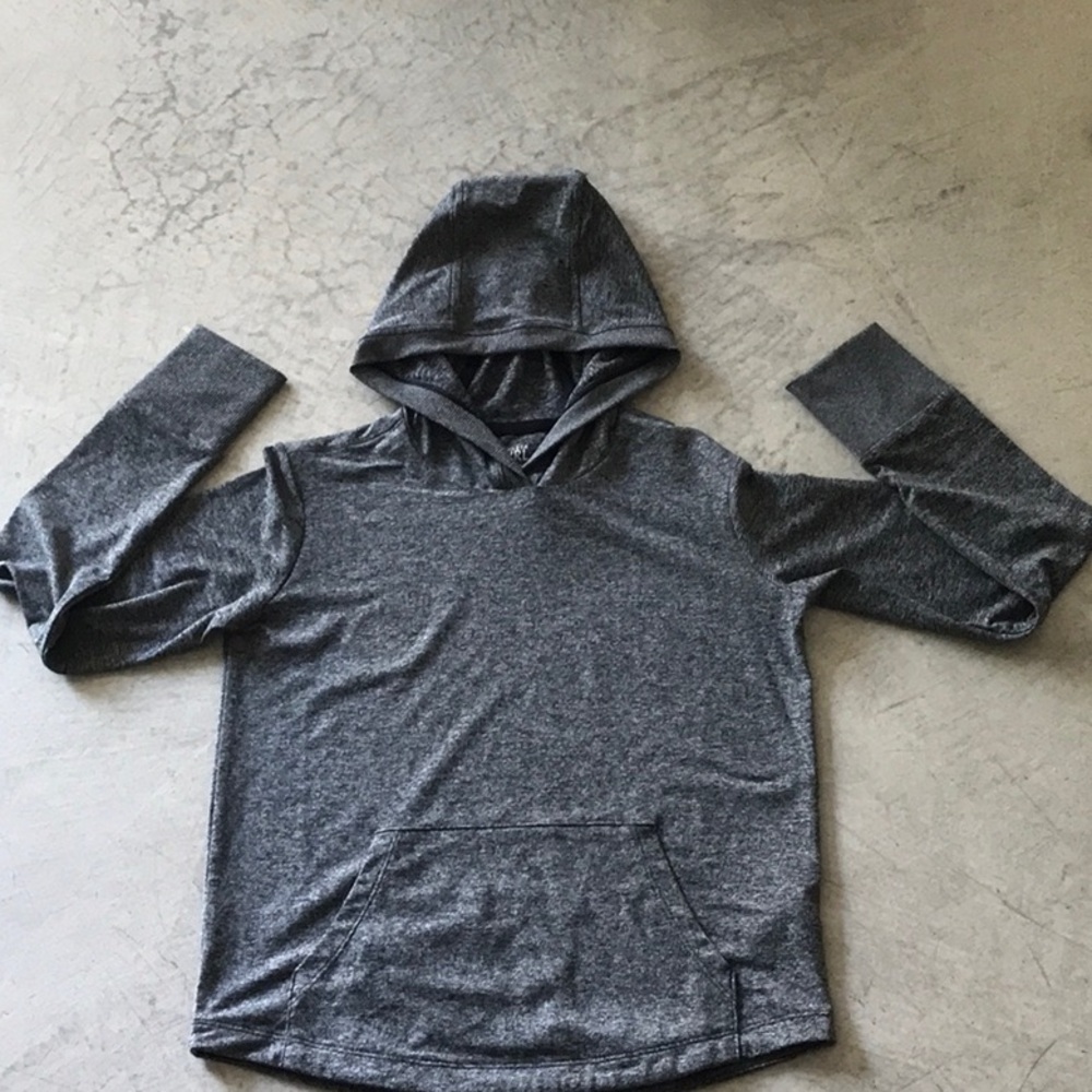 Athleta Girl Grey Hooded shirt with pockets